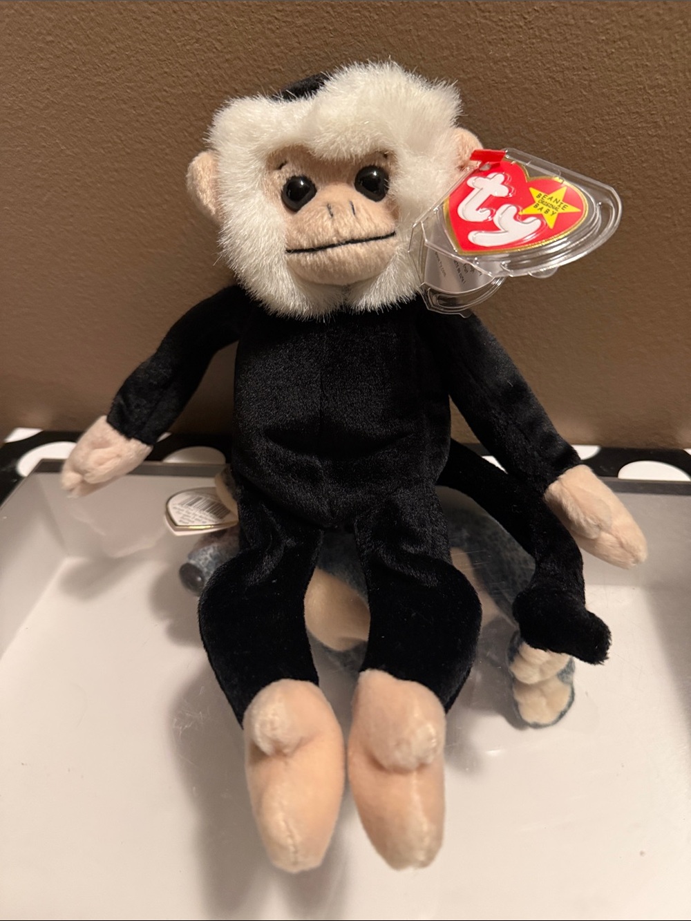 Ty Plush Monkey - Black & Cream